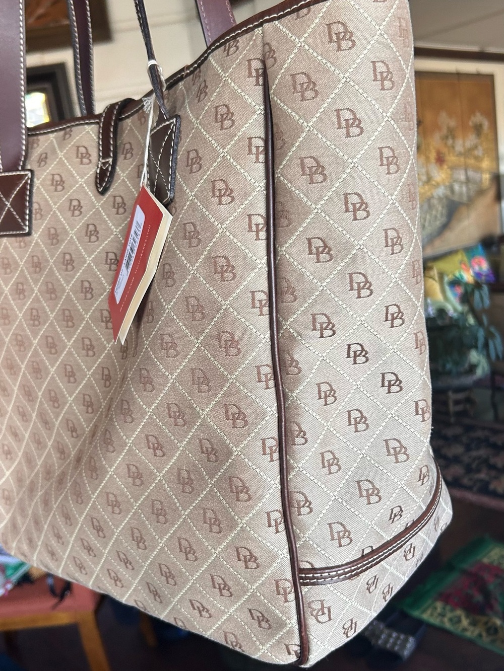 Dooney & Bourke NWT Made in USA HUGE BAG Blue Duck Signature - Picture 9 of 12